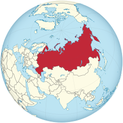 Russia on Globe