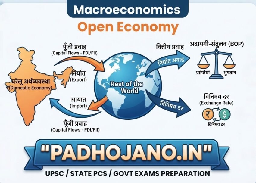 खुली अर्थव्यवस्था किसे कहते हैं? चालू खाता, पूँजी खाता और विदेशी विनिमय दर के प्रकार
